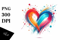 Simple Paintbrush Style Heart, High-Res PNG Product Image 1