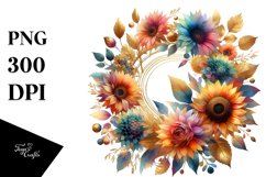 Colorfull Sunflower Round Frame Filled Product Image 1