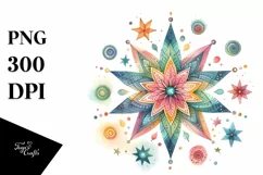 Colorful Pastel Star Watercolor Clipart Product Image 1