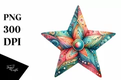 Colorful Pastel Star Watercolor Clipart Product Image 1