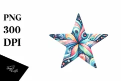 colorful Watercolor Wimsical Pastel Star Clipart Product Image 3