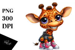 Expressive Baby Giraffe in Halloween Costume with Large Product Image 1