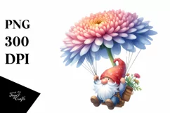Gnome Parachute Clipart | Sublimation | Clipart Product Image 1