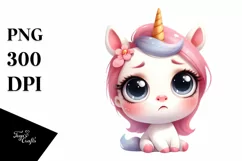 Confused Baby Unicorn, Transparent PNG Product Image 3