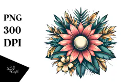 Retro Tropical Flower Island Clipart Product Image 1