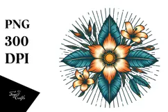 Retro Tropical Flower Island Clipart Product Image 1