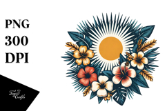 Retro Tropical Flower Island Clipart Product Image 1