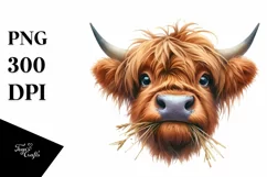Disrespectful Cow Portrait Highland | Sublimation | Clipart Product Image 3
