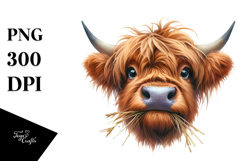 Disrespectful Cow Portrait Highland | Sublimation | Clipart Product Image 1