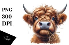 Disrespectful Cow Portrait Highland | Sublimation | Clipart Product Image 1
