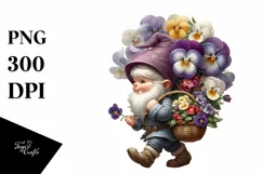 bouquet Small Gnome Digital Painting Clipart Product Image 3