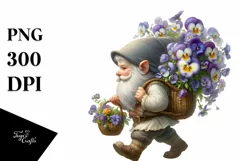bouquet Small Gnome Digital Painting Clipart Product Image 3