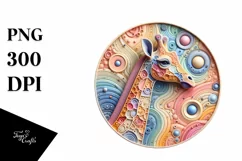 Colorful Giraffe Ornament PNG Product Image 1