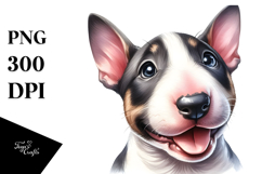 Watercolor Baby Bull Terrier PNG Product Image 1