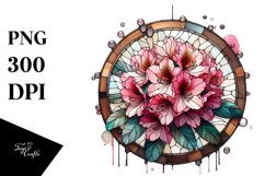 Stained Metallic Rhododendron | Sublimation | Clipart Product Image 1