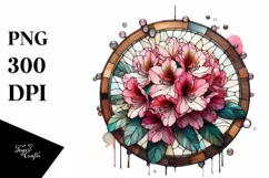 Stained Metallic Rhododendron | Sublimation | Clipart Product Image 1
