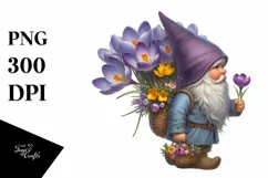 bouquet Small Gnome Digital Painting Clipart Product Image 1