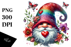 Colorful Valentines Gnome PNG Product Image 1