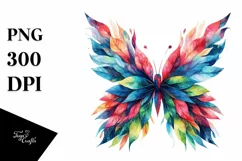 Vibrant Butterfly with Plant Leaves PNG Product Image 3