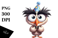 Party Bird with Party Hat PNG Product Image 1
