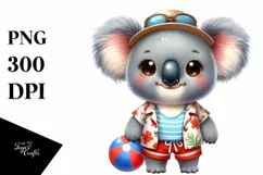 Cute Baby Koala with Big Eyes Beach Clipart Product Image 3