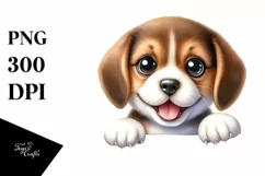 Cute Baby Beagle Sticker | Sublimation | Clipart Product Image 1