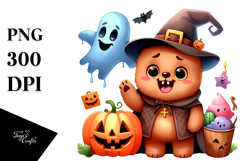 Funny Halloween Watercolor Clipart Product Image 1
