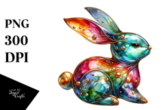 Colorful Bunny in Material, PNG Product Image 1