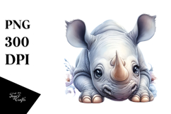 Cute Baby Rhino PNG Product Image 1