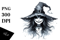Washed Gothic Smiling Witch, Transparent PNG Product Image 1