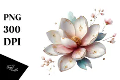 Magnolia Watercolor PNG Product Image 1