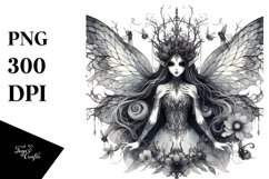 Detailed Gothic Fairy Watercolor Clipart Product Image 1