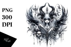 Detailed Watercolor Gothic Fairy Clipart Product Image 1