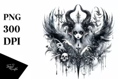 Detailed Watercolor Gothic Fairy Clipart Product Image 1