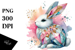 Colorful Bunny with Diamonds in Pastel Shades Product Image 1