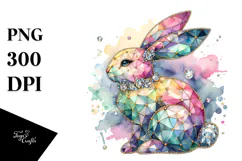 Colorful Bunny with Diamonds in Pastel Shades Product Image 1