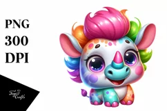 Colorful Baby Rhino Clipart Product Image 1