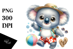 Energetic Baby Koala in Summer PNG Product Image 1