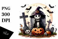 Funny Halloween Clipart Tombstone PNG Product Image 1