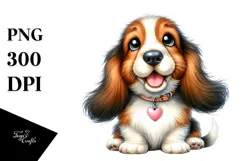 Cute Basset Hound with Big Eyes PNG Product Image 1
