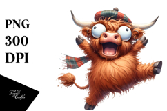 Goofy Highland Cow Dancing Watercolor Product Image 1
