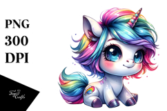 Expressive Baby Unicorn PNG Product Image 1