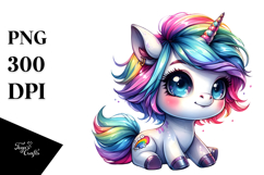 Playing Baby Unicorn PNG Product Image 1