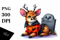 Vibrant Cute Baby Elk Halloween Clipart Product Image 3