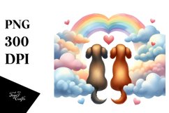 Cute Shiba Inu and Dachshund Hearts Unity PNG Product Image 1