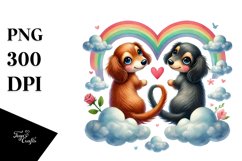 Rainbow Dachshund Heart PNG Product Image 1