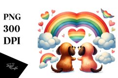 Rainbow Dachshund Heart PNG Product Image 1
