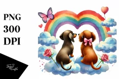 Rainbow Dachshund Heart PNG Product Image 1