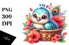 Colorful Baby Peacock Cuddling Product Image 1