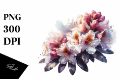 Rhododendron Watercolor Splash | Sublimation | Clipart Product Image 1